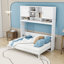 Grand lit escamotable mural en bois avec grand espace de rangement