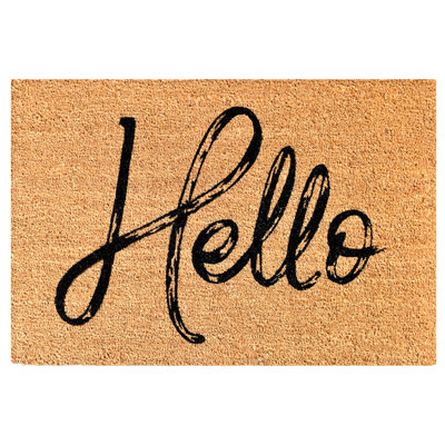 Tapis d'extérieur antidérapant Tabetha Hello 36 po x 24 po