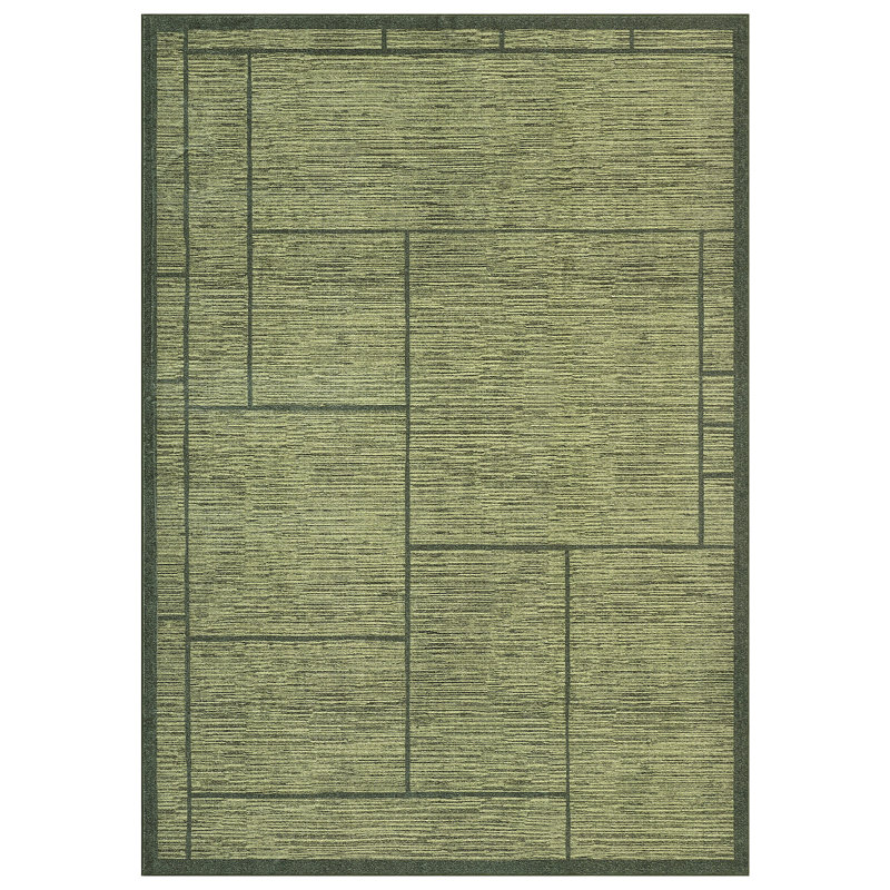 Washable Geometric Area Rug - Modern Patchwork, Non-Slip Low Pile, Soft Minimalist, Non-Shedding Collapsible Carpet