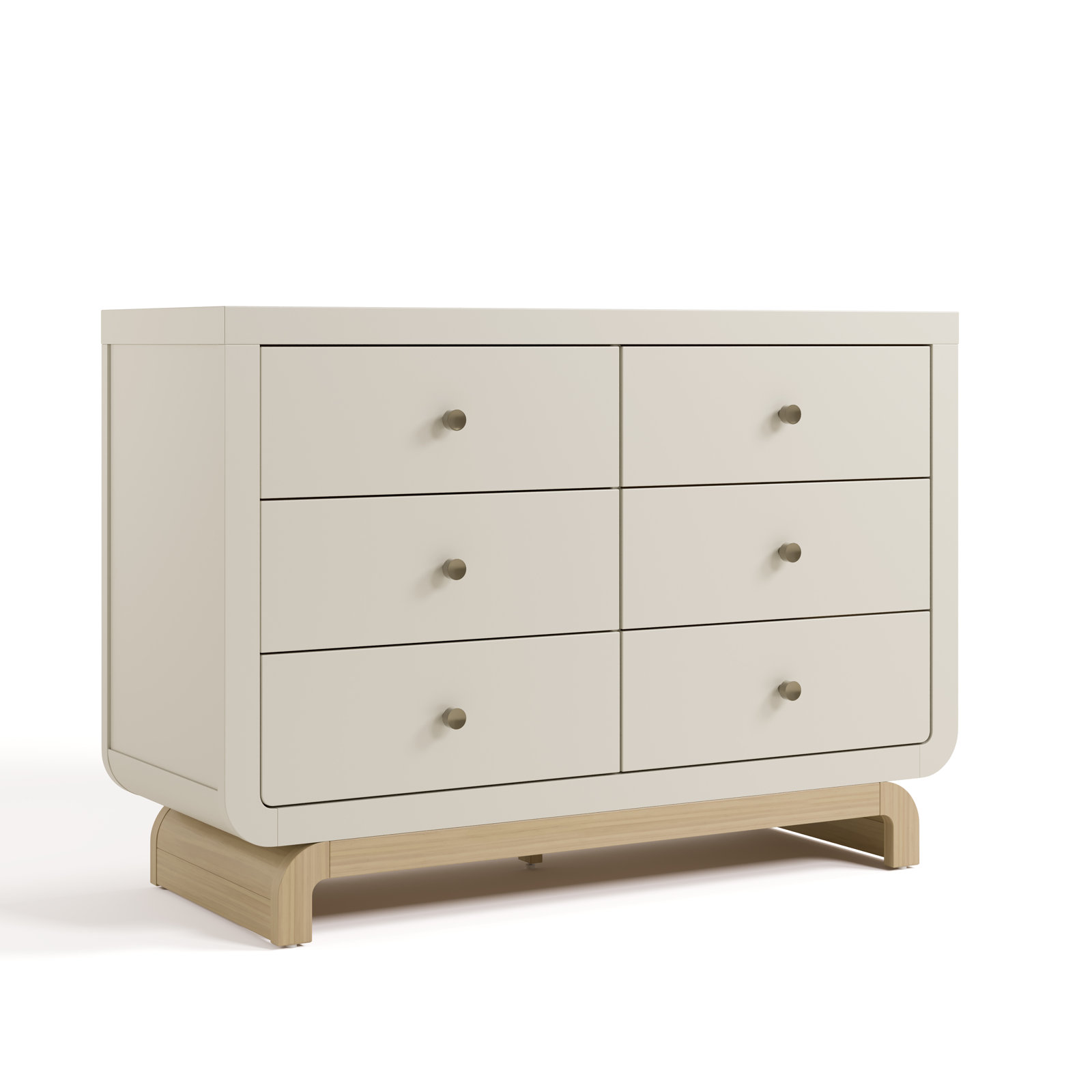 Santorini 6 Drawer Dresser, Frosted Oat/Driftwood