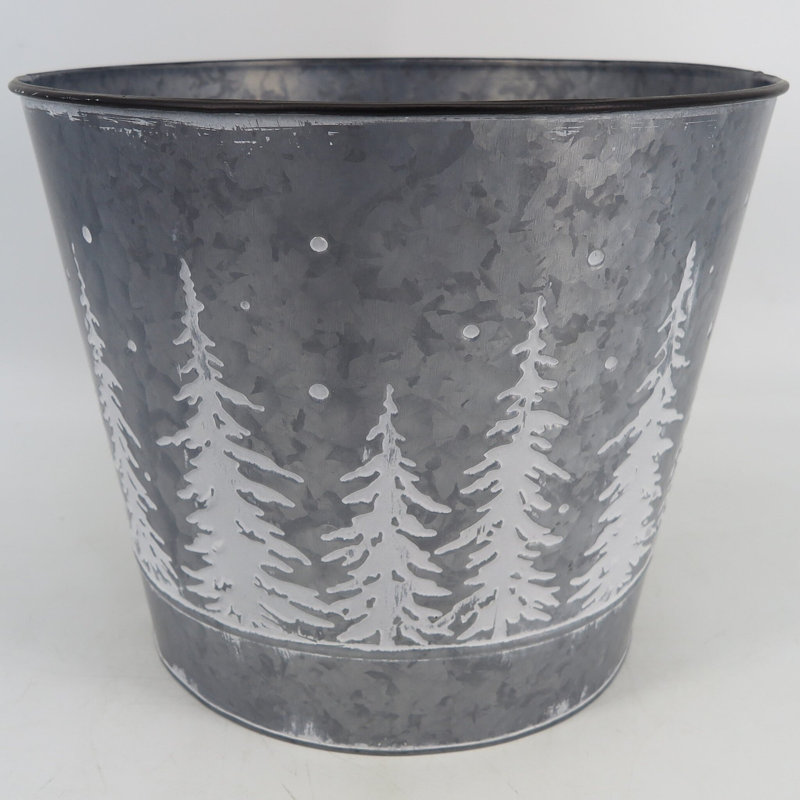 Cache-pot en métal Aylmar, H 10 po x l 12 po x P 12 po