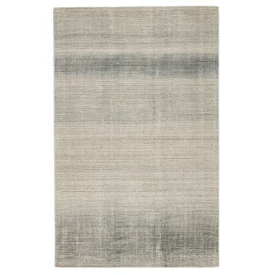 Tapis unique en viscose noué à la main 8 pi x 10 pi New Age de couleur grise Lecroy