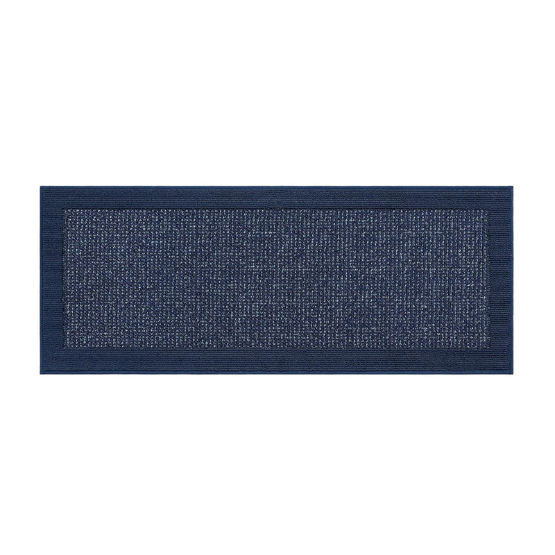 Tapis de cuisine antidérapant et antitaches, lavable à la machine, Bleu