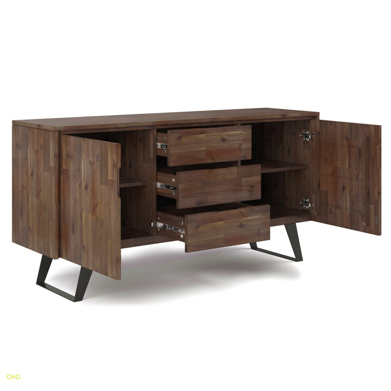 Sideboard Buffet - Rustic Ideal For Organizing Dining Rooms, Living Spaces, Or Home Offices, Dark Brown