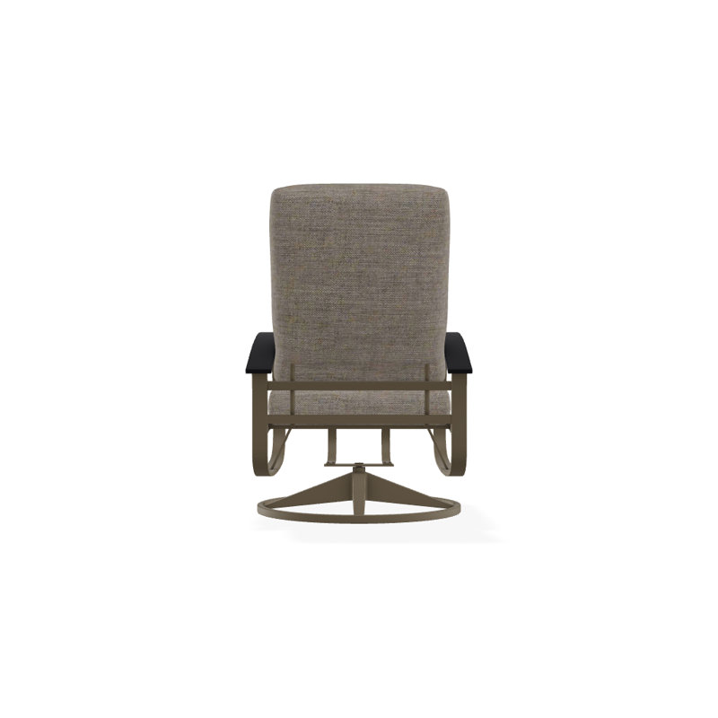 Belle Isle Outdoor Swivel Lounge Chair, Cast Ash Sunbrella® Plainweave, Black P70, Textured Beachwood