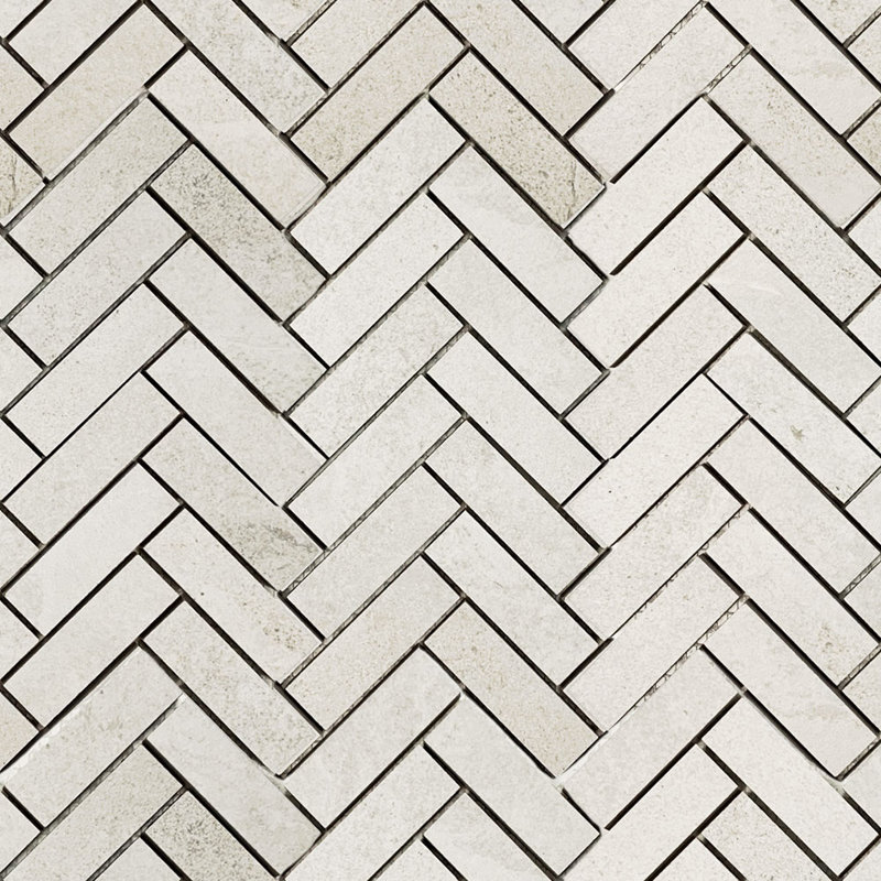 Burlington 1X3 Herringbone Porcelain Mosaic, Ivory