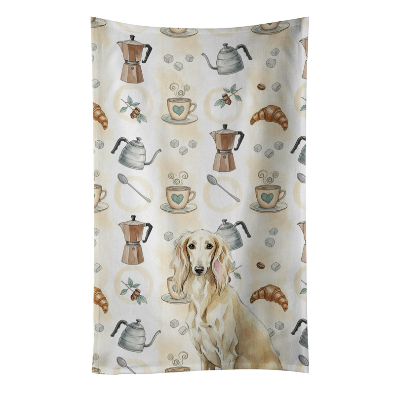 Serviette de cuisine crème Saluki, Cream Saluki