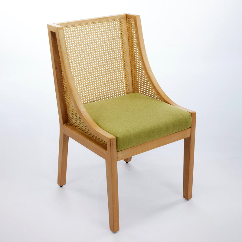 Chaises de salle à manger en rotin, Vert olive