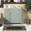 Meuble-lavabo moderne en bois vert avec lavabo