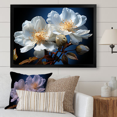 " Transparent White And Blue Flowers "