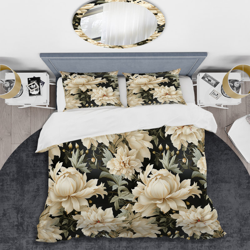 Ensemble de housse de couette Ethereal Rococo Flourish Victorian, Housse de couette pour très grand lit et 2 très