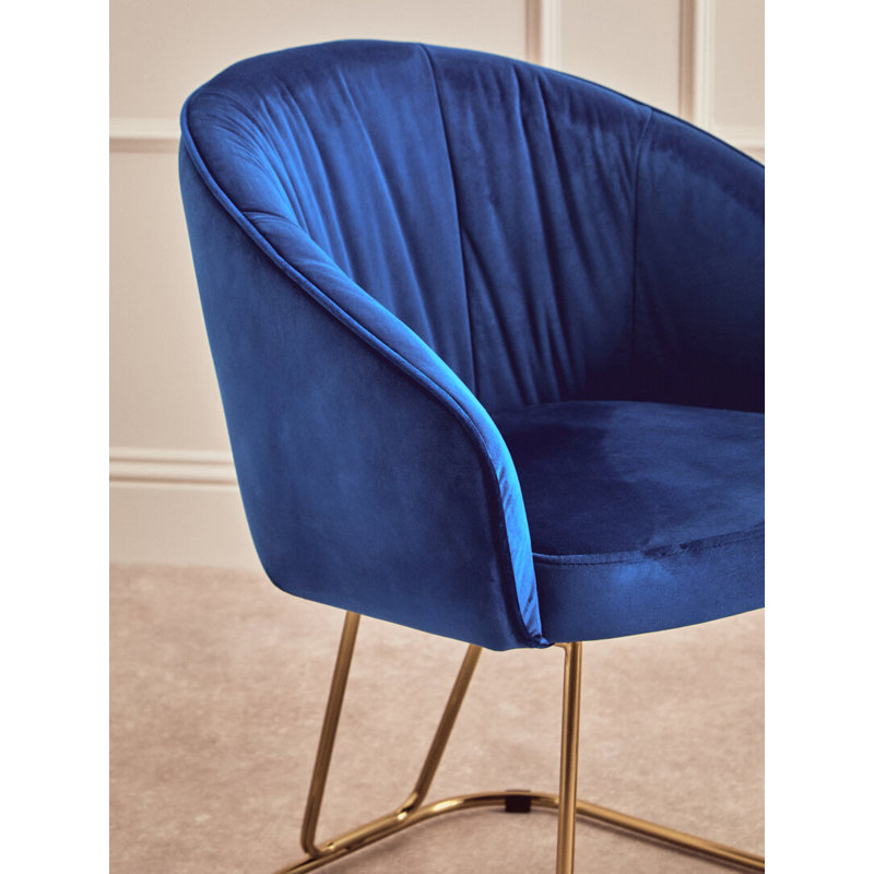 Velvet Upholstered Side Chair, Blue