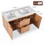 Meuble-lavabo mural double 47,24 po, armoire en MDF avec plateau en Smc, portes à fermeture en douceur et tiroirs divisés