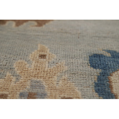 Blue Vegetable Dye Oushak Turkish Area Rug