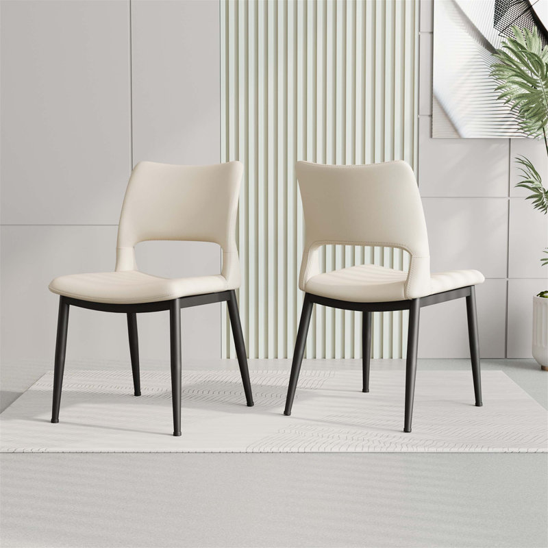 Ensemble de deux chaises de salle à manger confortables et robustes avec conception ergonomique, support de pieds en métal pour espaces multiples
