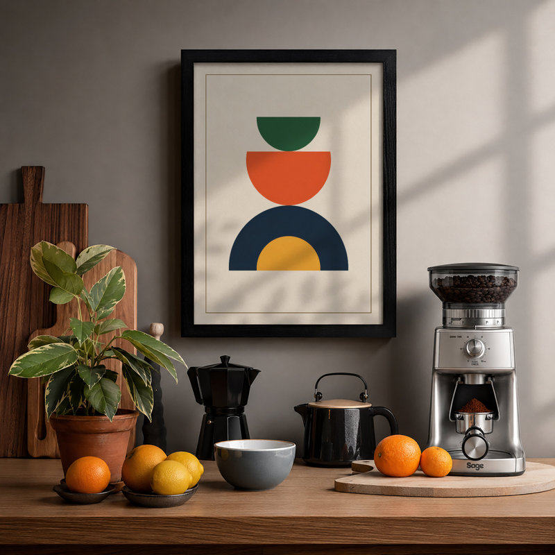 Stacked Geometry Minimalist - Print, Black, A3 - 42.0 x 29.7 cm