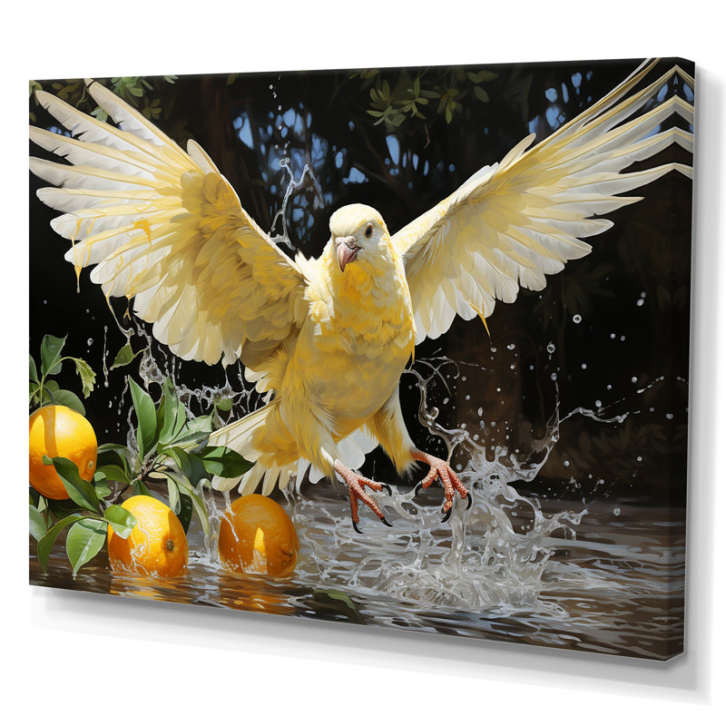 Graceful Dove I - Dove Wall Art Living Room, Toile tendue, H 24 po x l 32 po x P 1 po