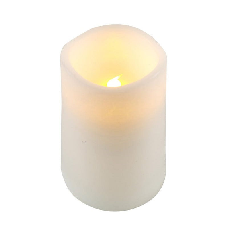 Wavy Top LED Unscented Wax Pillar LED Candles, 5