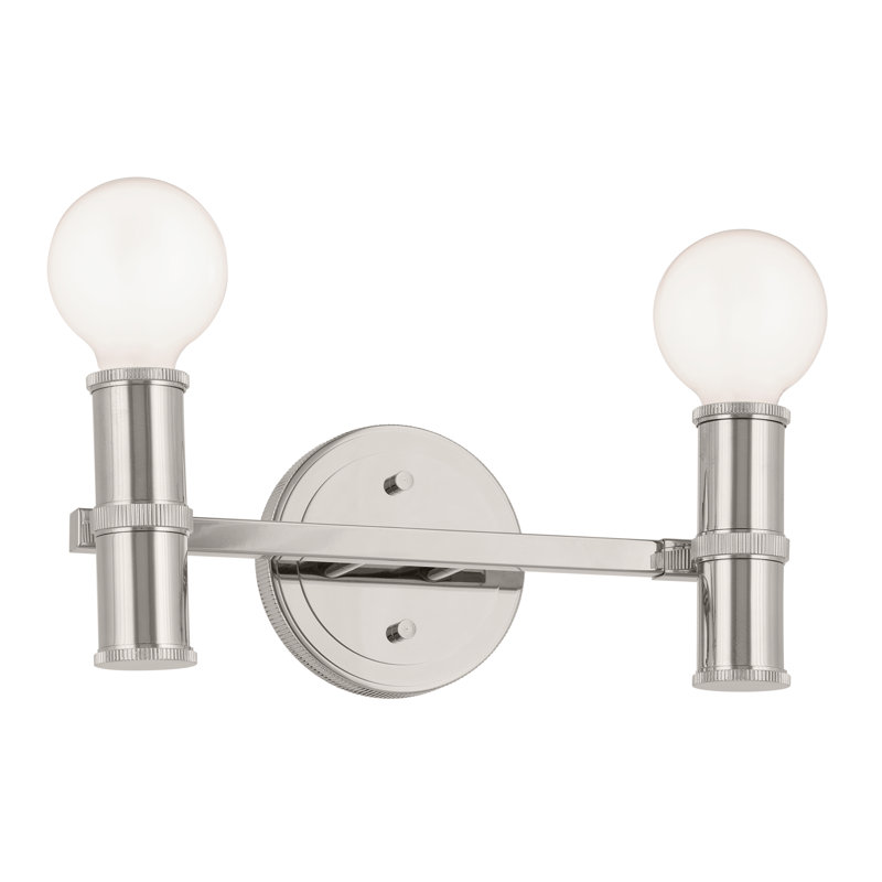 Éclairage pour meuble-lavabo à 2 lumières à intensité variable Gefferie, Nickel poli