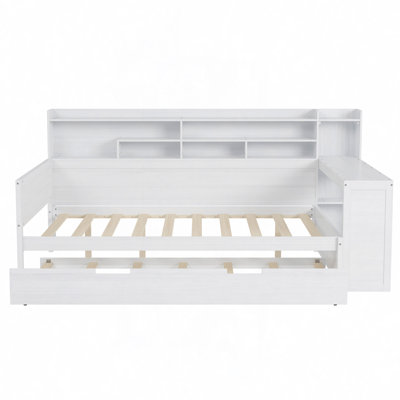 Multi-functional Bed with Twin Size Trundle Bed and Study Desk