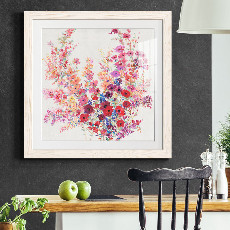 Fleurs sur une vigne II - reproduction encadrée de qualité supérieure - prête à être accrochée, Cadre blanc