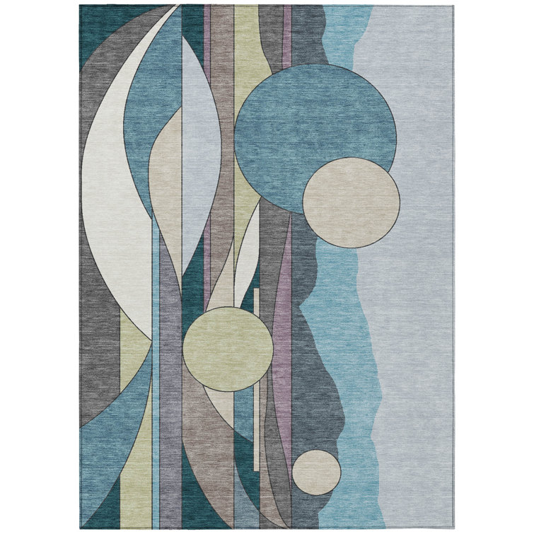 Machine Washable Indoor/Outdoor Gursevak ACN2252 Modern Rug