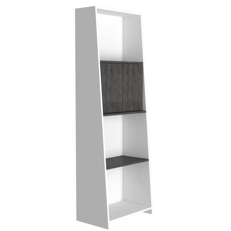 Dennielle 4 shelf bookcase with cupboard unit