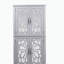 Armoire de rangement en miroir à quatre portes avec tablettes réglables, servant à la fois de vitrine et de bibliothèque-609416020