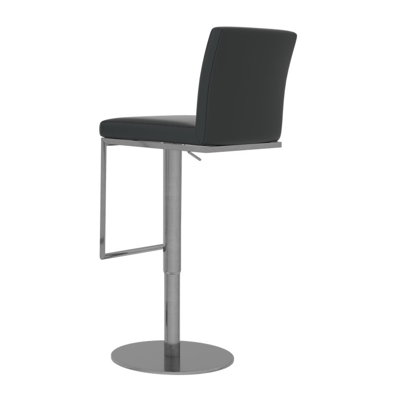 Rennerdale Swivel Upholstered Adjustable Height Counter Stool with Metal Frame, Black