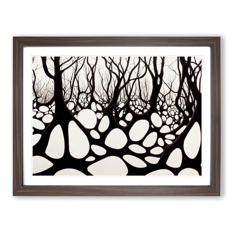 Spellbinding Forest Abstract - Framed Print, 46cm H x 64cm W x 2cm D, Walnut