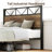 Bed Frame with Tall 51.2 Inch Industrial Headboard, Platform Bed Frame with Strong Metal Support, Solid and Stable, Noise Free, No Box Spring Needed, Easy Assembly-1180905693-1205063143