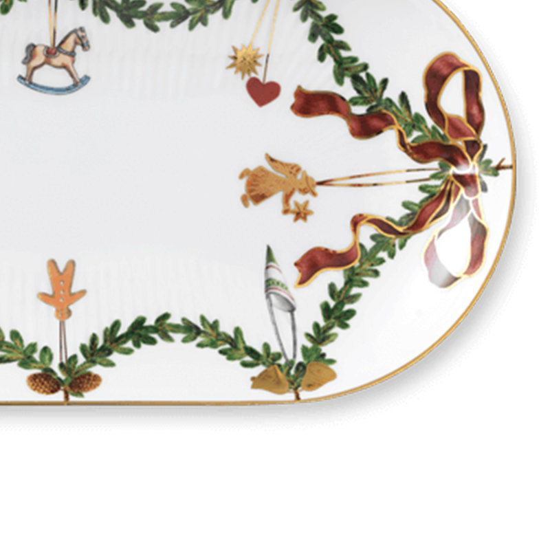 Royal Copenhagen Star Fluted Christmas Oblong Platter