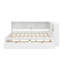 Structure de lit de jour avec 2 tiroirs et tablettes de rangement, canapé-lit d'angle en bois avec ports USB et DEL-1360286967