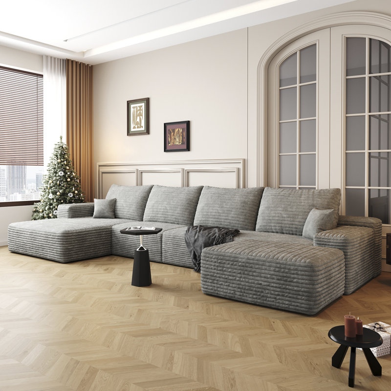 Boneless Modern Deep Lounge Sectional, Left Hand Facing