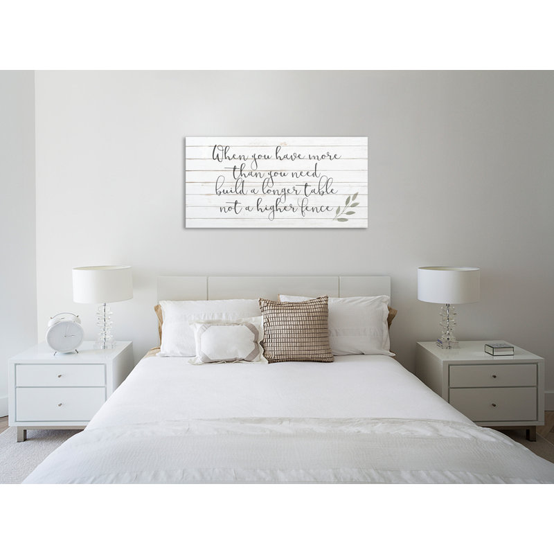 «More Than You Need» par Kimberly Allen, art textuel sur toile tendue, H 12 po x l 24 po x P 1,5 po