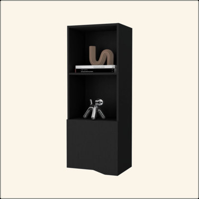 Armoire murale noire avec une porte