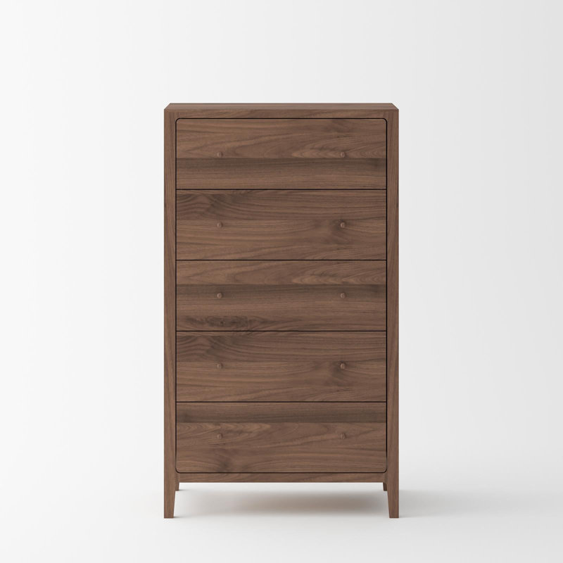 Commode 5 tiroirs Isabella Mid Century - Noyer noir américain