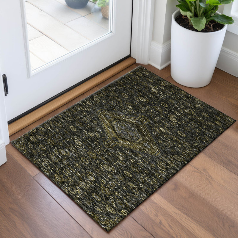 Premium Machine Washable Barry AMF1225 Medallion Rug, Rectangle 1'8" x 2'6"