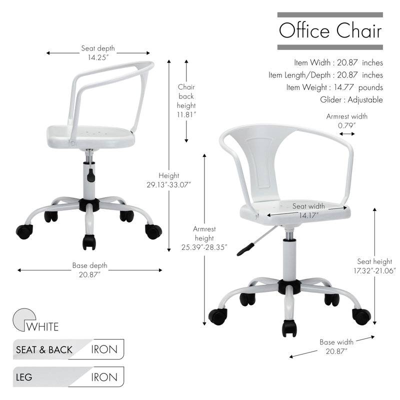 Deschanel Task Chair, White