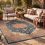 Tapis Willow2 traditionnel à médaillon, style persan, bleu sarcelle, or et crème, lavable à la machine, antidérapant, à poils courts, pour l'intérieur et l'extérieur, adapté aux animaux domestiques, idéal pour le salon, la chambre, la salle à manger, l'entrée, le couloir ou le bureau.-317719214