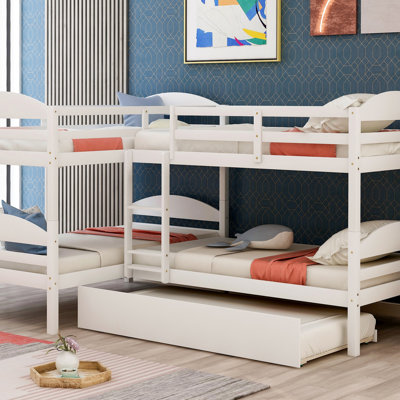 Twin L-Shaped Bunk Bed With Trundle (Bed)