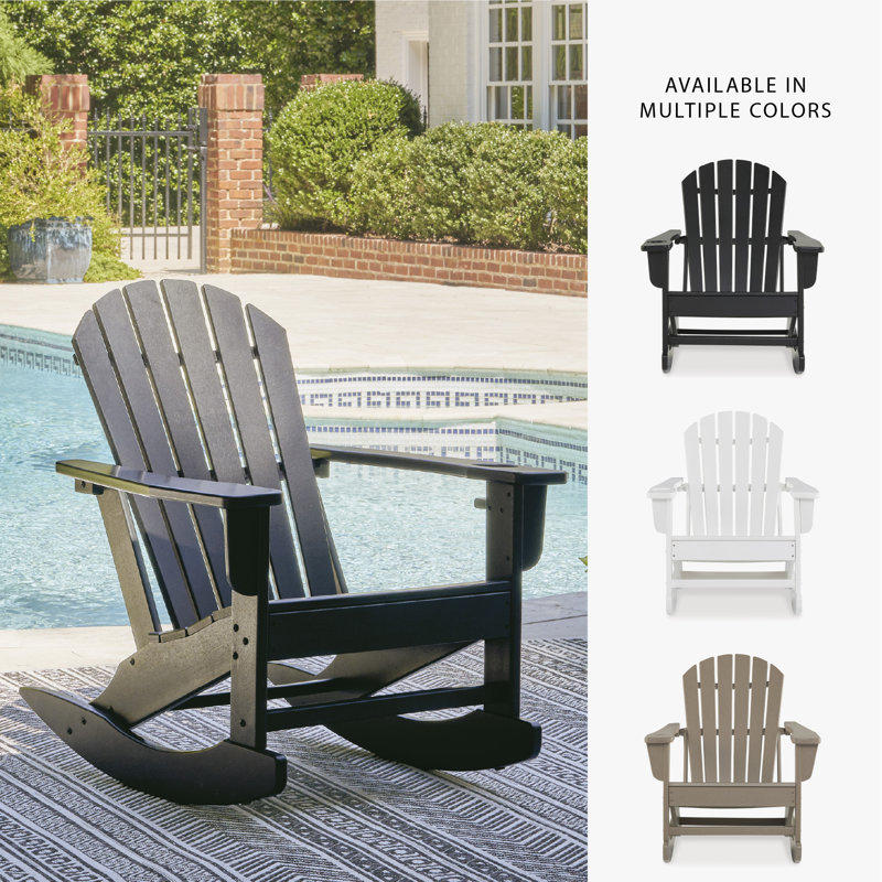 Chaise Adirondack berçante en plastique Zaire, Noir