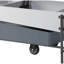 Table basse haute brillance grise et blanche avec espace de rangement mobile