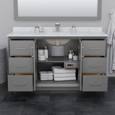 Strada 60'' Single Bathroom Vanity with Quartz Top