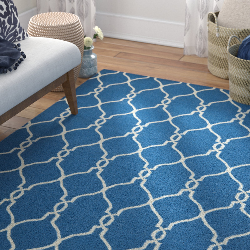 Geometric Wool Hand Woven Area Rug, Rectangle 91 x 152cm