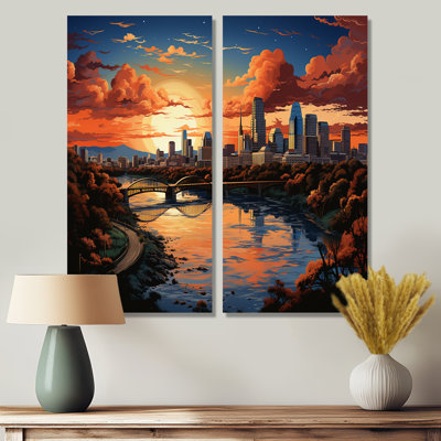 Ensemble d'art urbain sur toile City City Popart I - Cityscapes Austin