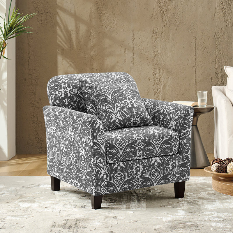 Fauteuil en polyester de 30,5 po de large Akenya, 100 % polyester gris