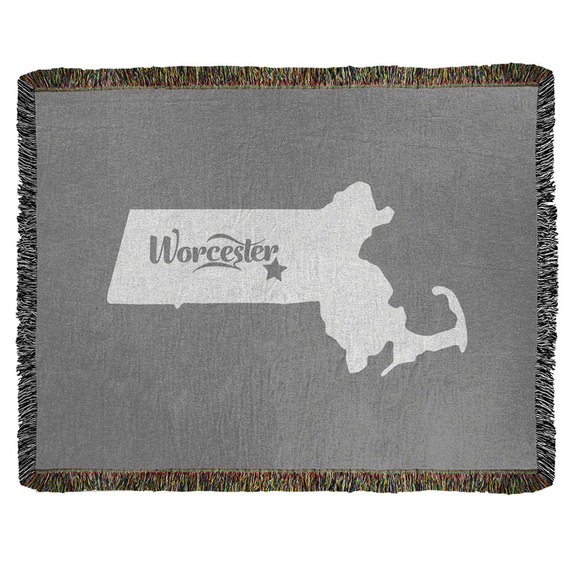 Jeté en coton tissé worcester massachusetts, l 37 po x L 52 po, Gris