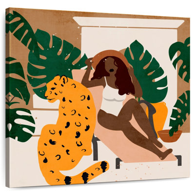 Crowle Leopard And Woman In Swimsuit