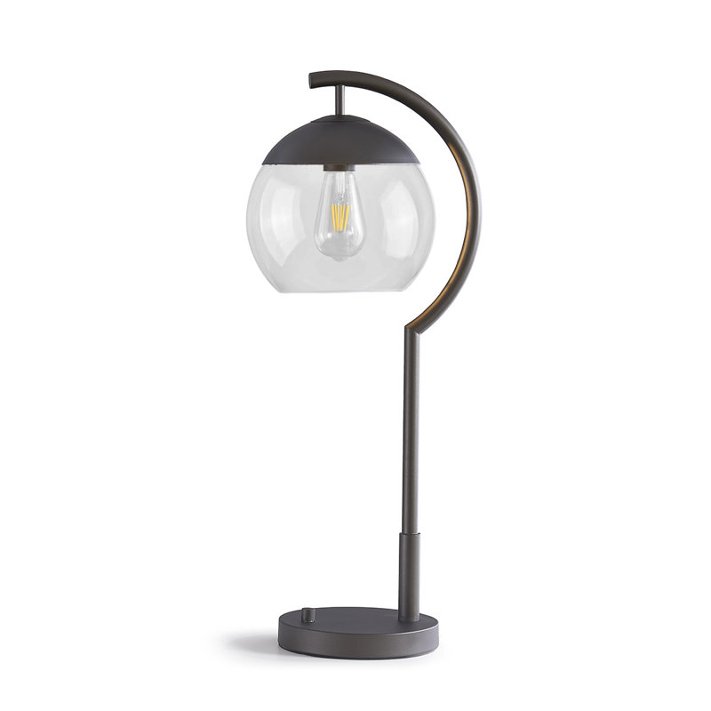 Tenlie 26.5" H Table Lamp, Dark Bronze, Clear